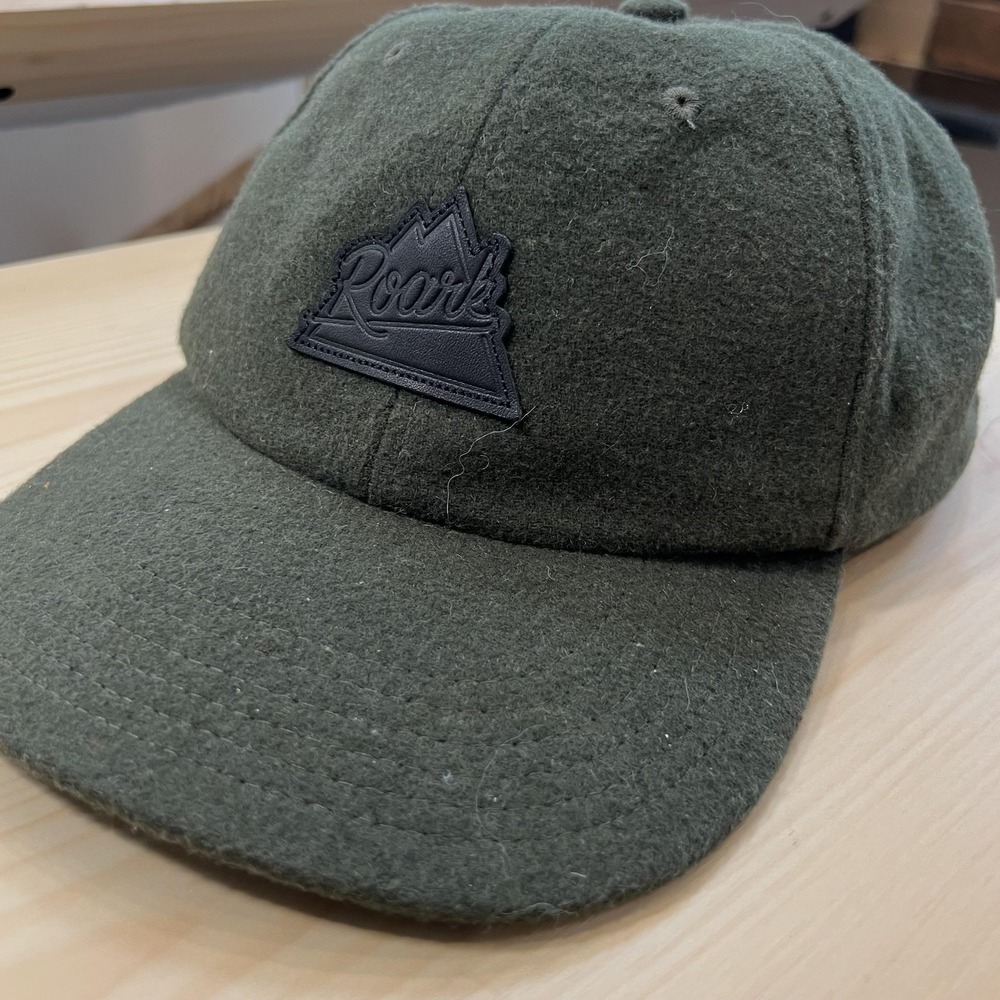 Roark Hat Cap Strap Back Mens One Size Green Wool Felt Mountain Patch Logo‎